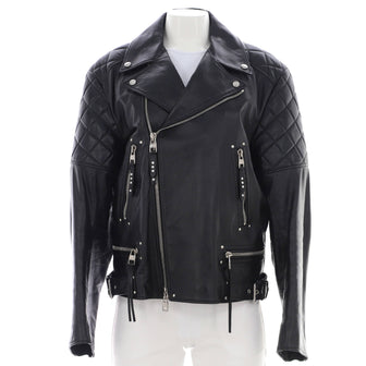 Alexander McQueen Men's Biker Jacket Quilted Leather