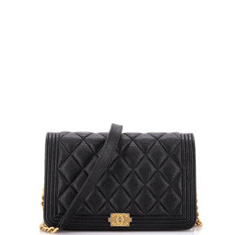 Chanel Boy Wallet on Chain Quilted Caviar
