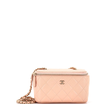Chanel Classic Vanity Case with Chain Quilted Caviar Small