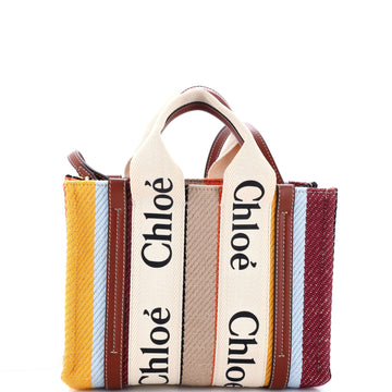 Chloe Woody Convertible Tote Canvas with Leather Small