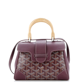 Goyard Saigon Top Handle Bag Coated Canvas with Leather Mini
