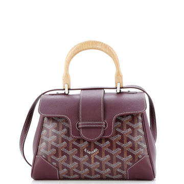 Goyard Saigon Top Handle Bag Coated Canvas with Leather Mini