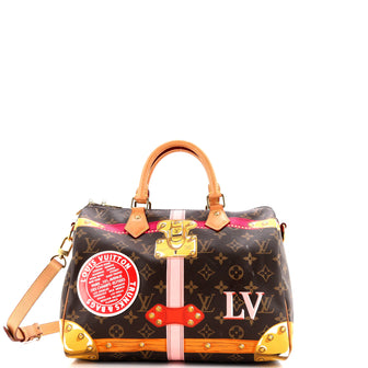 Louis Vuitton Speedy Bandouliere Bag Limited Edition Summer Trunks Monogram Canvas 30