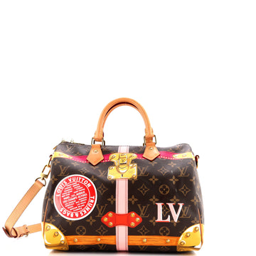 Louis Vuitton Speedy Bandouliere Bag Limited Edition Summer Trunks Monogram Canvas 30
