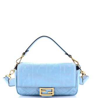Fendi Baguette NM Bag Zucca Embossed Leather Medium