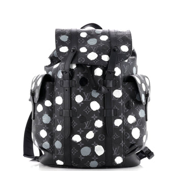 Louis Vuitton Christopher Backpack Yayoi Kusama Painted Dots Monogram Eclipse Canvas MM 334016