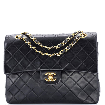 Chanel Vintage Square CC Flap Bag Quilted Lambskin Medium