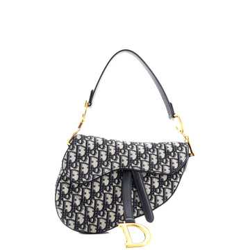 Christian Dior Saddle Handbag Oblique Canvas Medium