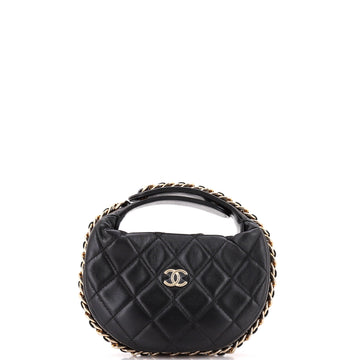 Chanel Chain Around Hobo Pouch Quilted Lambskin Mini
