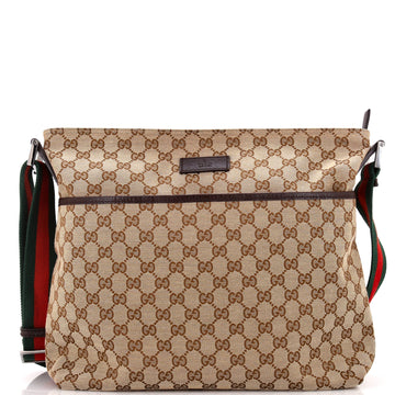 Gucci Front Pocket Web Messenger GG Canvas Medium