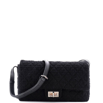 Chanel Easy Reissue Messenger Flap Bag Quilted Tweed Large