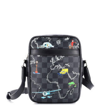 Louis Vuitton Danube Slim Bag Limited Edition Renaissance Map Damier Graphite PM