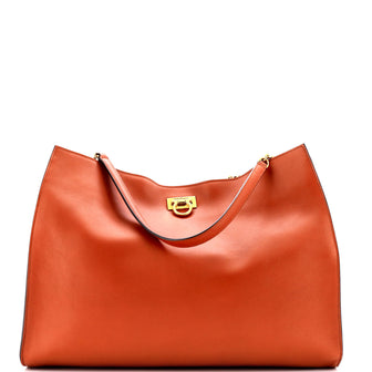 Salvatore Ferragamo Trifolio Tote Leather Large