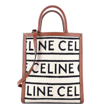 Celine Vertical Cabas Tote Logo All Over Textile Small