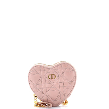 Christian Dior DiorAmour Caro Heart Pouch with Chain Cannage Quilt Calfskin
