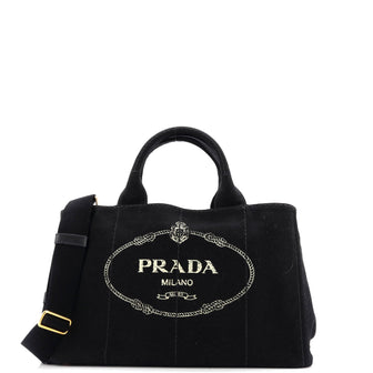 Prada Canapa Convertible Tote Canvas Large