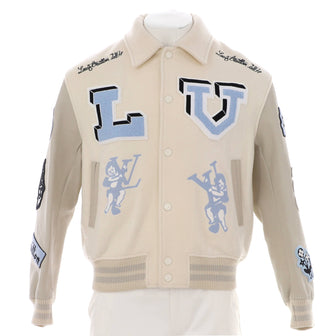 Louis Vuitton Men's Multi Patches Varsity Jacket Wool and Leather