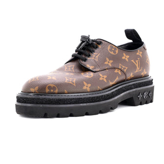Louis Vuitton Men's Black Ice Derby Shoes Monogram Canvas
