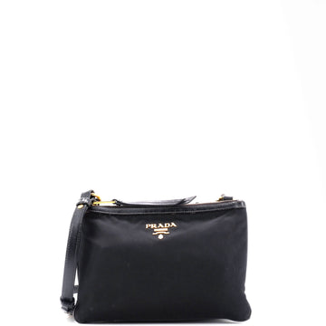 Prada Double Zip Crossbody Bag Tessuto Small