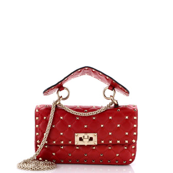 Valentino Garavani Rockstud Spike Flap Bag Quilted Leather Small