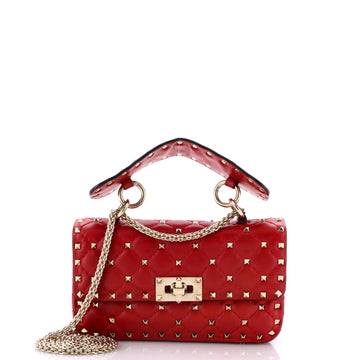 Valentino Garavani Rockstud Spike Flap Bag Quilted Leather Small
