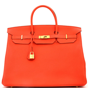 Hermes Birkin Handbag Orange Togo with Gold Hardware 40