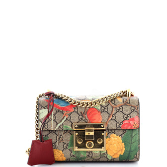 Gucci Padlock Shoulder Bag Tian Print GG Coated Canvas Small