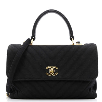 Chanel Trendy CC Top Handle Bag Chevron Jersey Medium