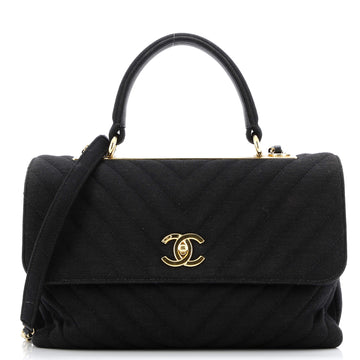 Chanel Trendy CC Top Handle Bag Chevron Jersey Medium