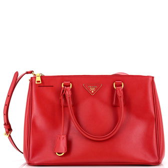 Prada Double Zip Lux Tote Saffiano Leather Medium