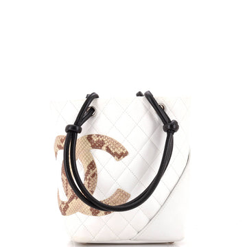 Chanel Cambon Tote Quilted Leather with Python Petite