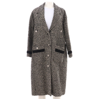 Gucci Women's Button Up Belted Long Coat Tweed
