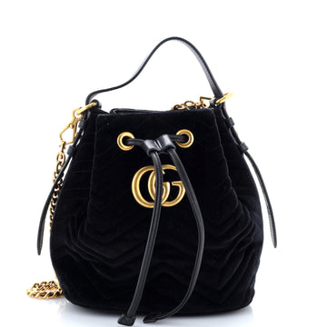 Gucci GG Marmont Bucket Bag Matelasse Velvet Small