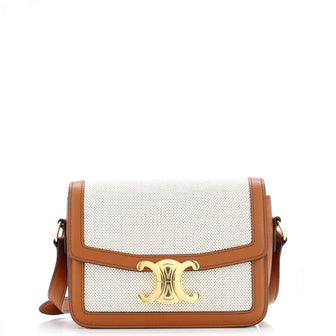 Celine Triomphe Shoulder Bag Canvas with Leather Teen