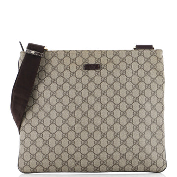 Gucci Zip Top Messenger Bag GG Coated Canvas Large