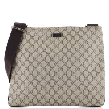 Gucci Zip Top Messenger Bag GG Coated Canvas Large