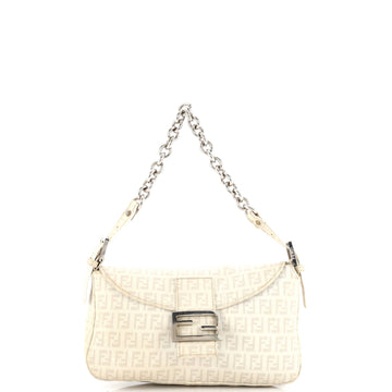 Fendi Vintage FF Buckle Curved Hobo Zucchino Coated Canvas Small