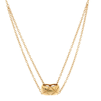 Coco Crush Double Chain Pendant Necklace 18K Yellow Gold