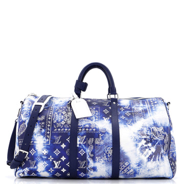Louis Vuitton Keepall Bandouliere Bag Limited Edition Monogram Bandana Leather 50