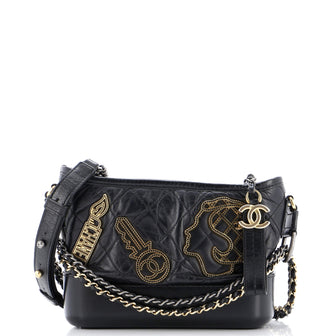Chanel Gabrielle Hobo Embellished Quilted Aged Calfskin Small