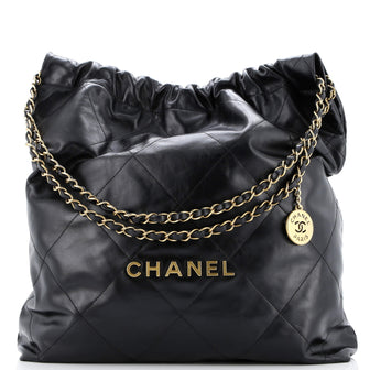 Chanel 22 Chain Hobo Quilted Calfskin Large