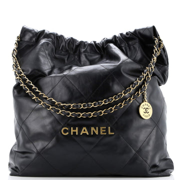 Chanel 22 Chain Hobo Quilted Calfskin Large
