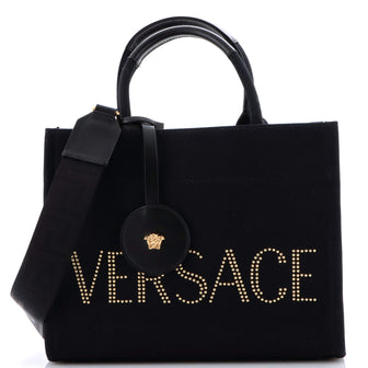 Versace La Medusa Tote Studded Canvas Medium