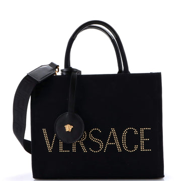 Versace La Medusa Tote Studded Canvas Medium