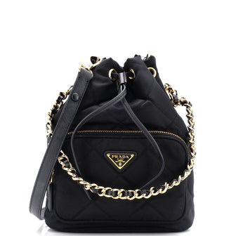 Prada Re-Edition 1995 Drawstring Bucket Bag Quilted Re-Nylon Mini