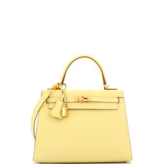 Hermes Kelly Handbag Yellow Epsom with Gold Hardware 25