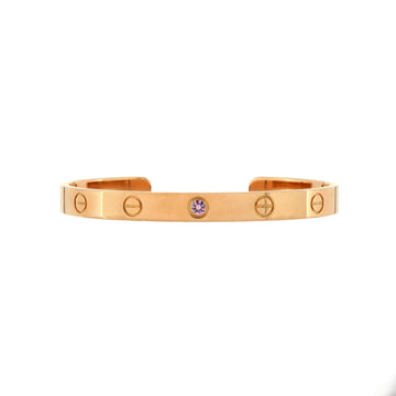 Cartier Love Cuff Bracelet 18K Rose Gold with Pink Sapphire
