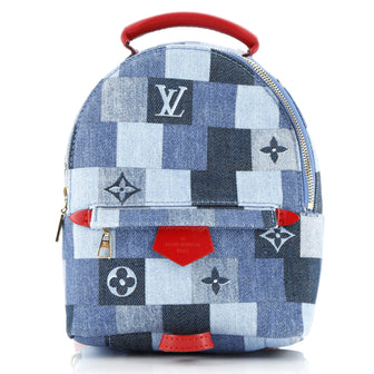 Louis Vuitton Palm Springs Backpack Damier and Monogram Patchwork Denim Mini
