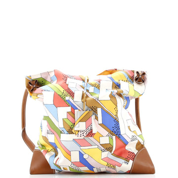 Hermes Silky City Bag Printed Silk and Leather PM