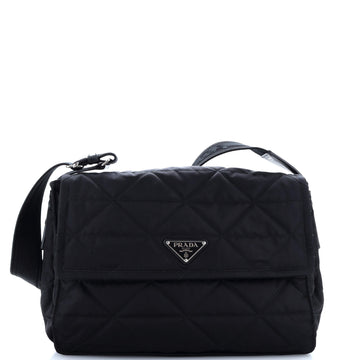 Prada Padded Flap Shoulder Bag Quilted Re-Nylon Large
